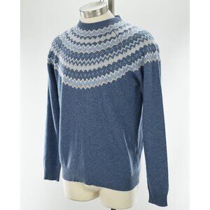 PETER MILLAR CROWN Blue Fair Isle BRUNHALL Wool Cashmere Sweater MEDIUM NWT